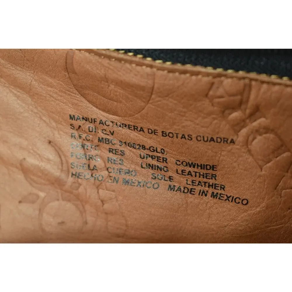 Cuadra Men's Viena Black Laser Woven Zipper Cowhide Leather CU559 US Size 9.5 EE